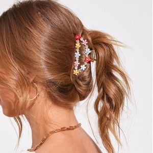 Flower and Rhinestone Hair Claw
